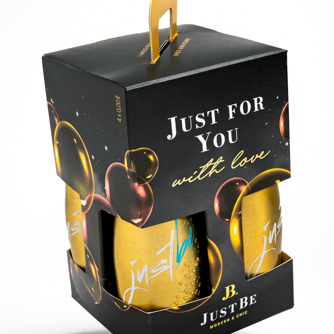 JUSTBE Secco non-alcoholic - gift set of 4 in black 