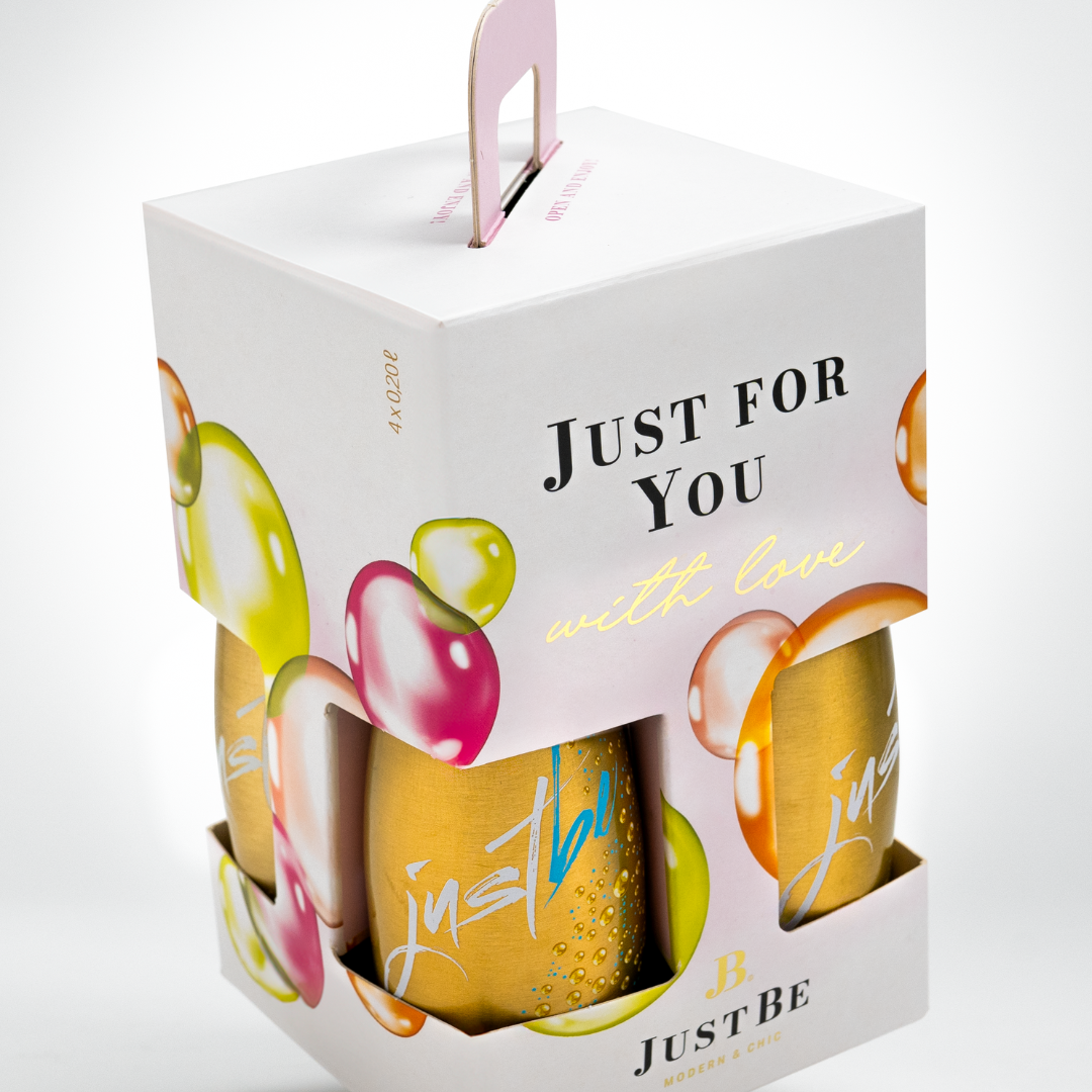 JustBe Gold 🆓 alkoholfrei-Geschenkbox in weiß