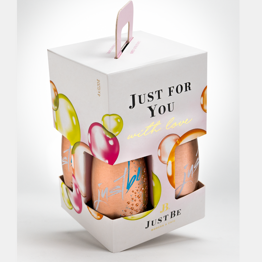 JustBe Rosé 🆓 alcohol-free - gift set of 4s in white 