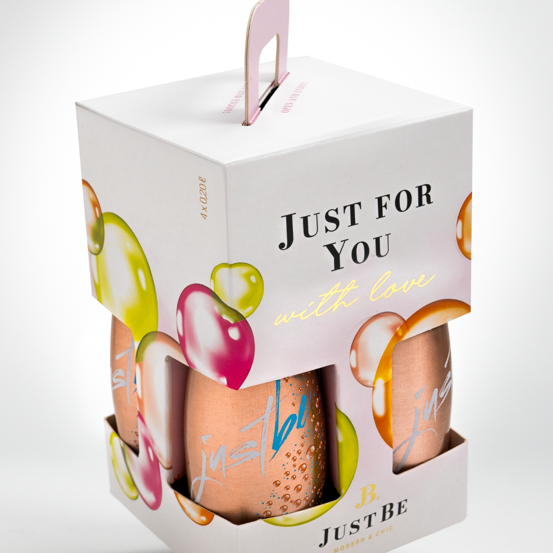 JustBe Rosé  🆓 alkoholfrei-Geschenkbox in weiß